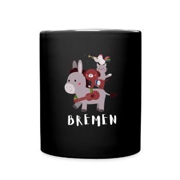 Bremen Town Musicians - Tasse einfarbig - Schwarz - Vorne