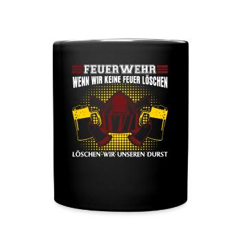 Feuerwehr Bier Jugendfeuerwehr - Tasse einfarbig - Schwarz - Vorne