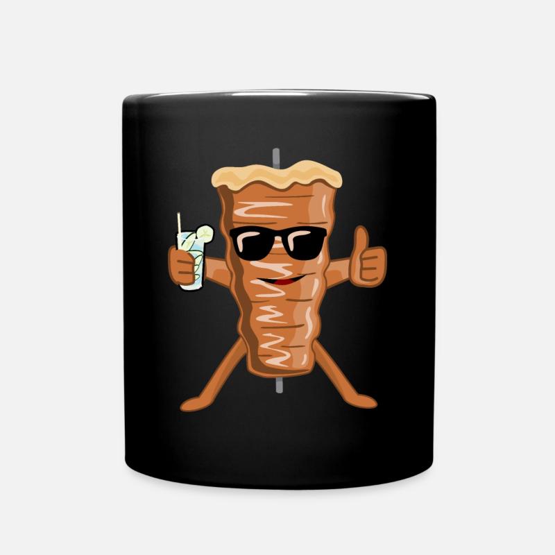 Döner Kebab mit Sonnenbrille Dönerspieß - Tasse einfarbig - Schwarz