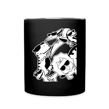 Dinosaurier mit Sonnenbrille Dinos - Tasse einfarbig - Schwarz - Vorne