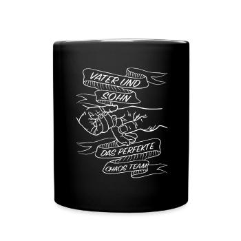 Vater und sohn das perfekte chaos team - - Tasse einfarbig - Schwarz - Vorne