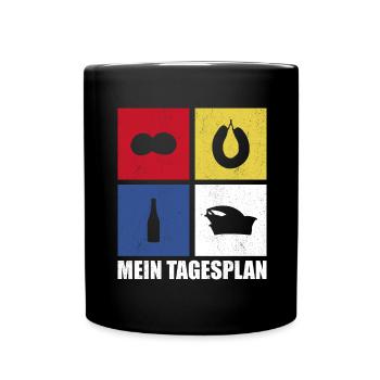 Mainz Mein Tagesplan Fastnacht Karneval - Tasse einfarbig - Schwarz - Vorne