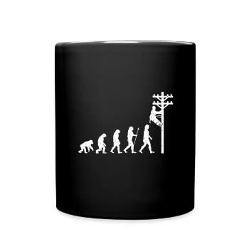 Leitungsmonteur Elektriker Geschenk Männer Netz - Tasse einfarbig - Schwarz - Vorne