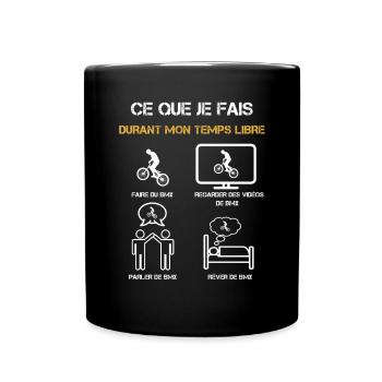 BMX temps libre humour - Mug uni - noir - Devant