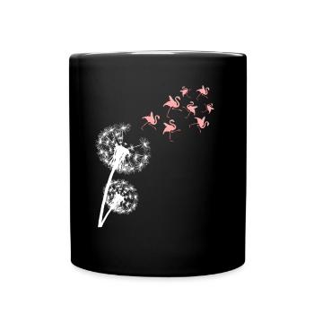 Flamants roses pissenlit - Mug uni - noir - Devant