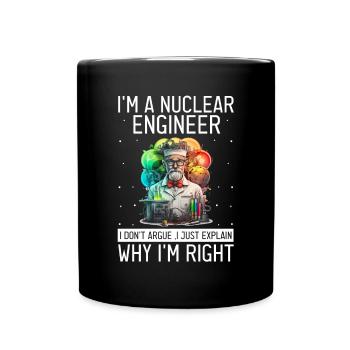 Nuklearingenieur für Kernkraftwerk und Kernenergie - Tasse einfarbig - Schwarz - Vorne