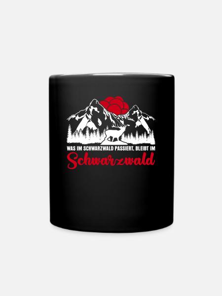 Schwarzwald Wandern Bollenhut - Tasse einfarbig - Schwarz