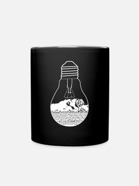 Zugspitze in Glühbirne Bergsteigen - Tasse einfarbig - Schwarz