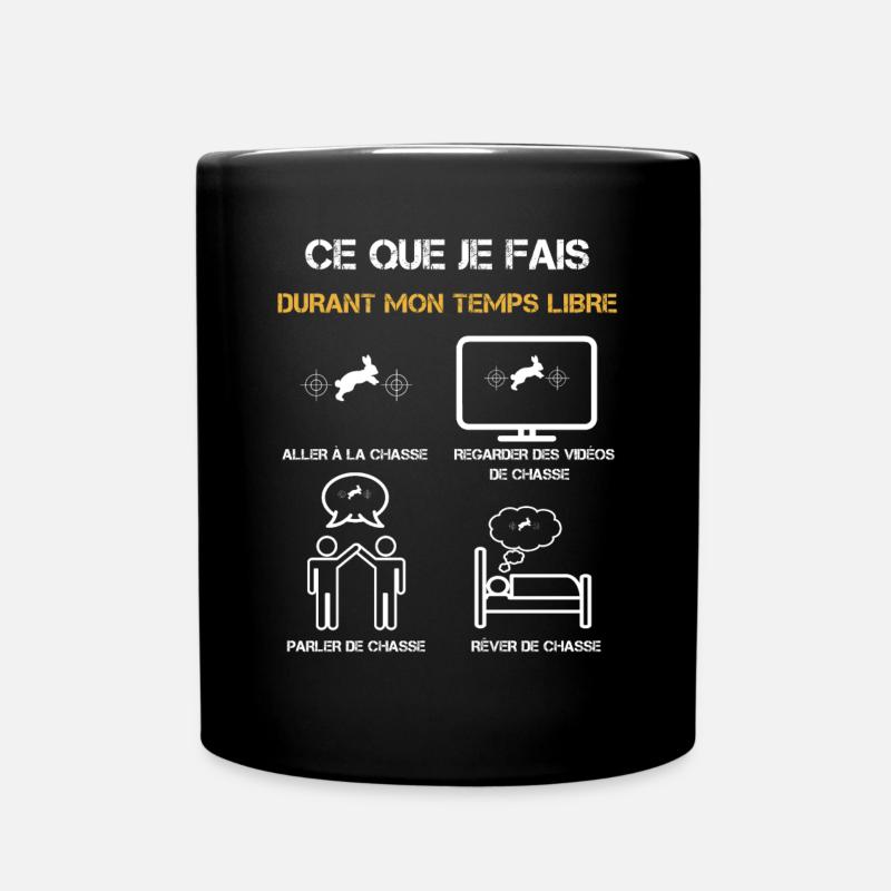chasse lapin temps libre humour - Mug uni - noir