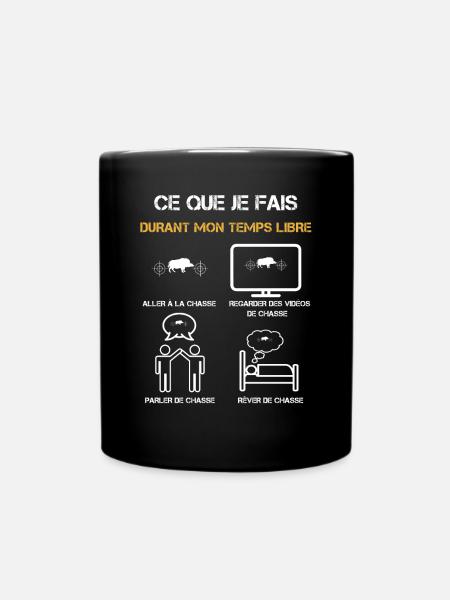 chasse sanglier temps libre humour - Mug uni - noir