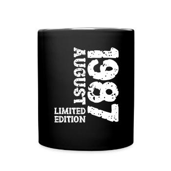 1987 August Limited Edition 36. Geburtstag Outfit - Tasse einfarbig - Schwarz - Vorne
