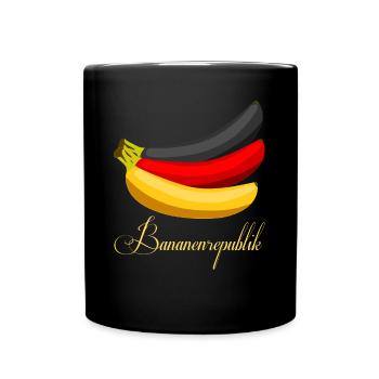 Bananen Bananenrepublik Banane - Tasse einfarbig - Schwarz - Vorne