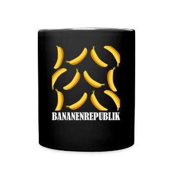 Bananenrepublik Banane Bananen - Tasse einfarbig - Schwarz - Vorne
