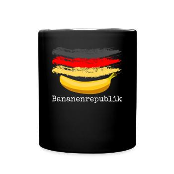 Bananenrepublik Deutschlandflagge - Tasse einfarbig - Schwarz - Vorne