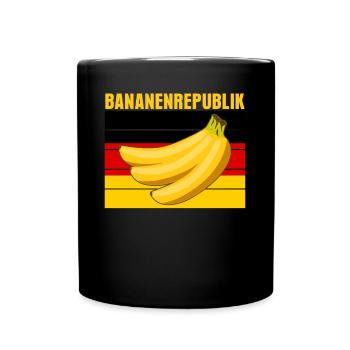 Deutschlandflagge Bananenrepublik - Tasse einfarbig - Schwarz - Vorne
