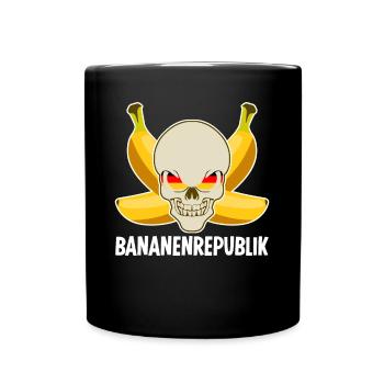 Bananenrepublik Schädel Bananen - Tasse einfarbig - Schwarz - Vorne