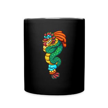 Aztec Calendar - Quetzalcoatl - Tasse einfarbig - Schwarz - Vorne