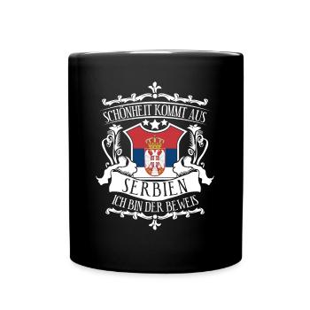 Serbien Serbe serbische Flagge - Tasse einfarbig - Schwarz - Vorne