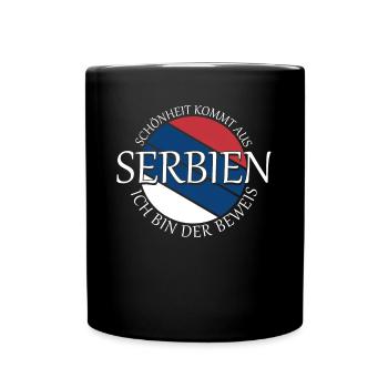 serbische Flagge Serbien Serbe - Tasse einfarbig - Schwarz - Vorne