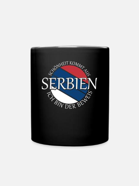 serbische Flagge Serbien Serbe - Tasse einfarbig - Schwarz