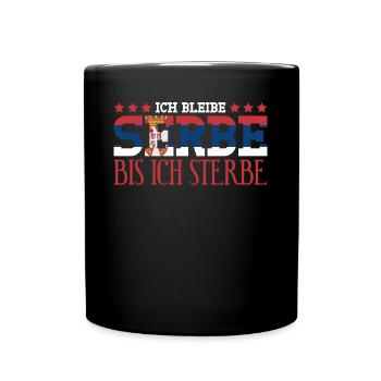 Serbe serbische Flagge Serbien - Tasse einfarbig - Schwarz - Vorne