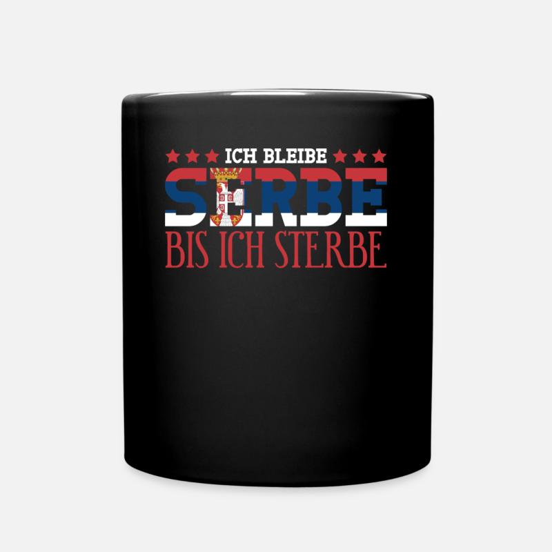 Serbe serbische Flagge Serbien - Tasse einfarbig - Schwarz