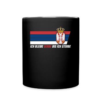 Serbe serbische Flagge Balkan Serbien - Tasse einfarbig - Schwarz - Vorne