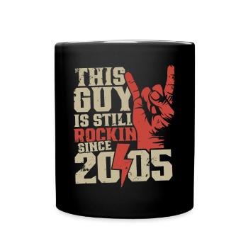 This guy has been rocking since 2005 vintage birthday - Full Colour Mug - black - Front