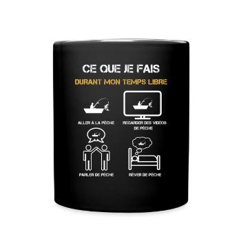pêche barque temps libre humour - Mug uni - noir - Devant