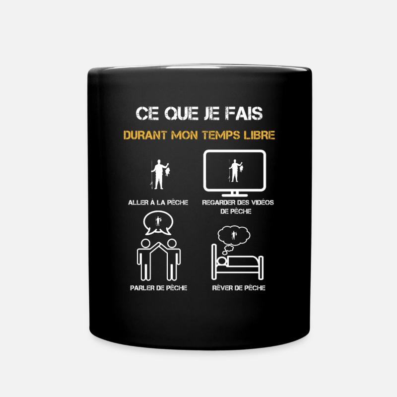 pêche temps libre humour - Mug uni - noir