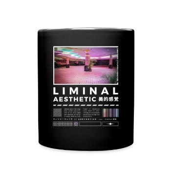 Liminal Spaces Retro 80s & 90s Backrooms Vaporwave - Tasse einfarbig - Schwarz - Vorne