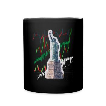 NY Stock Exchange Bull - Tasse einfarbig - Schwarz - Vorne