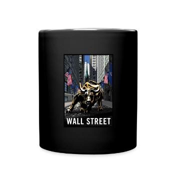 NY Stock Exchange Bull - Tasse einfarbig - Schwarz - Vorne