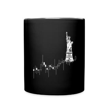 NY Stock Exchange Bull - Tasse einfarbig - Schwarz - Vorne