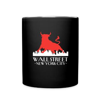 NY Stock Exchange Bull - Tasse einfarbig - Schwarz - Vorne