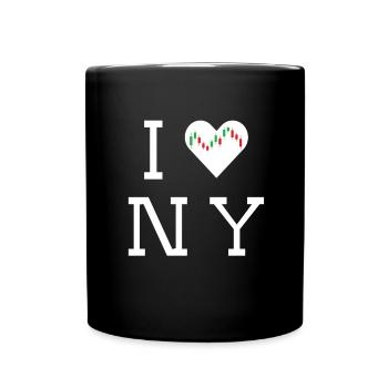 NY Stock Exchange Bull - Tasse einfarbig - Schwarz - Vorne