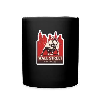 NY Stock Exchange Bull - Full Colour Mug - black - Front