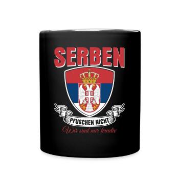 Serbien serbische Flagge - Tasse einfarbig - Schwarz - Vorne