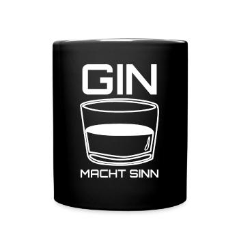 Gin macht Sinn - Tasse einfarbig - Schwarz - Vorne