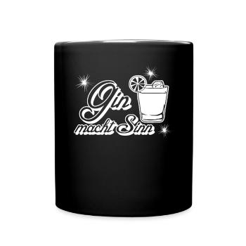 Gin macht Sinn Cocktail - Tasse einfarbig - Schwarz - Vorne