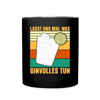 Gin - Ginvoll - Tasse einfarbig - Schwarz - Vorne