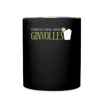 Gin - Endlich mal was Ginvolles. - Tasse einfarbig - Schwarz - Vorne