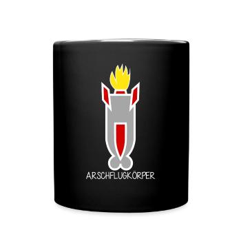 Pazifismus Arschflugkörper - Tasse einfarbig - Schwarz - Vorne