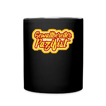 Pazifismus Witz - Tasse einfarbig - Schwarz - Vorne