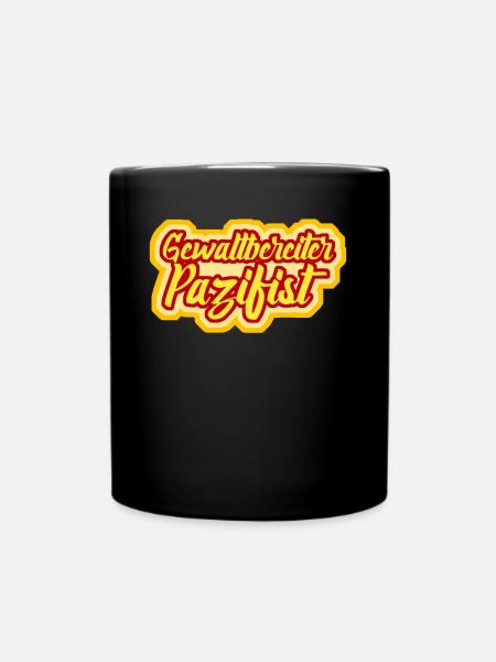 Pazifismus Witz - Tasse einfarbig - Schwarz