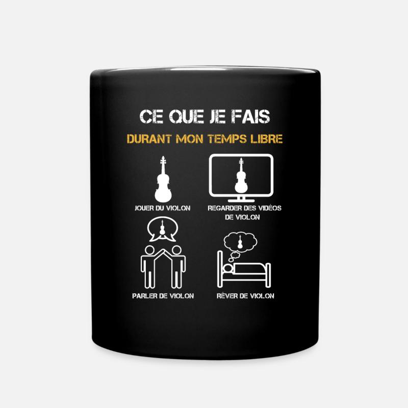 violon temps libre humour - Mug uni - noir