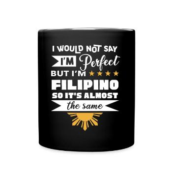 Almost perfect joke for Filipino Americans - Full Colour Mug - black - Front
