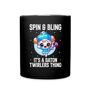 Stocktanz Design für Stabtänzerin - Tasse einfarbig - Schwarz - Vorne