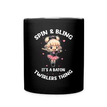 Gymnastik Design für Taktstock drehen - Tasse einfarbig - Schwarz - Vorne