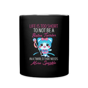Stabdänzerin Design für Majorette - Tasse einfarbig - Schwarz - Vorne